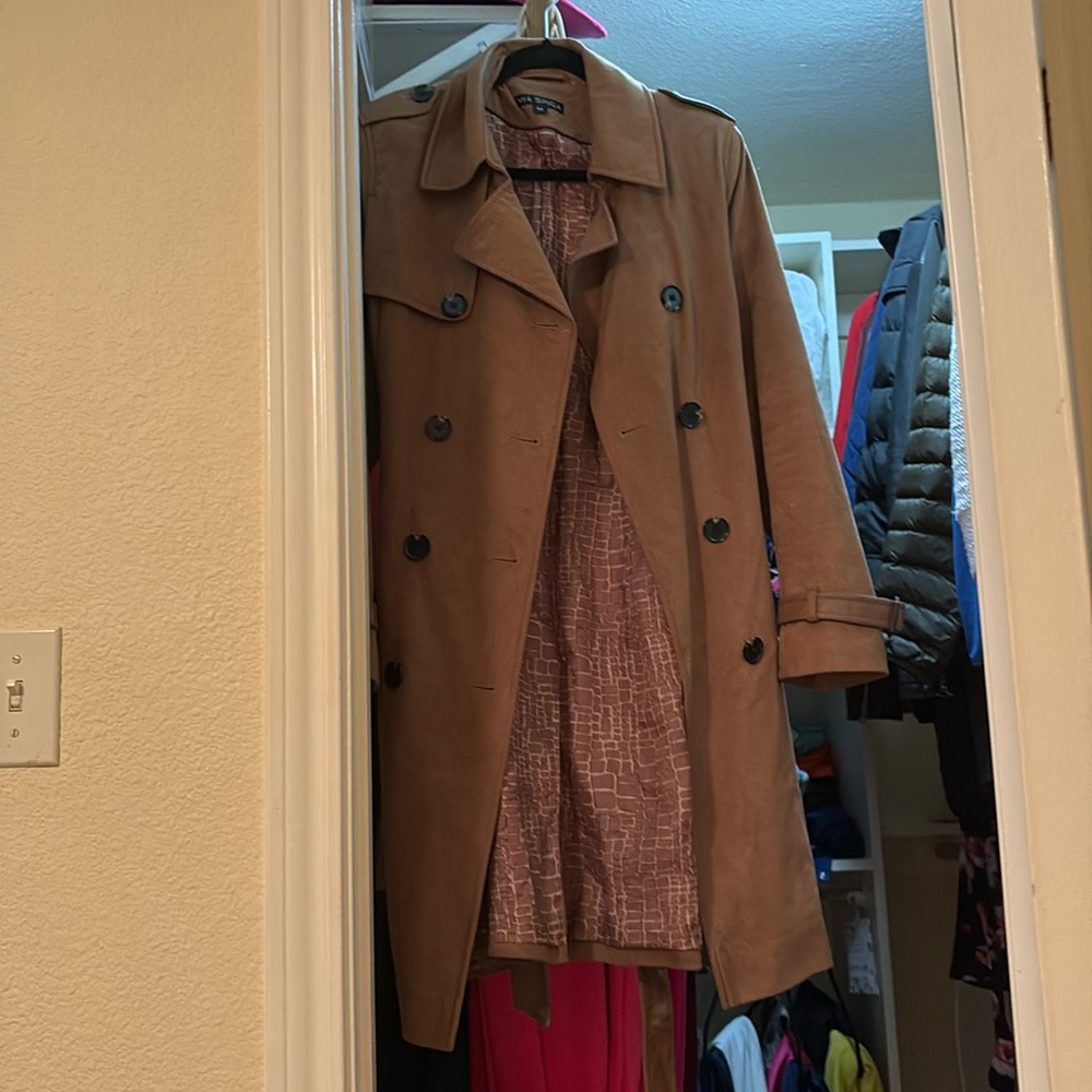 Beautifully via spiga suede trench camel medium